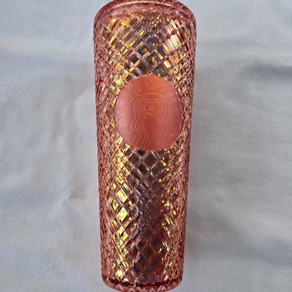 2021 Starbucks Rose Gold Jeweled Diamond Bling Tumbler 24oz - Picture 2 of 7